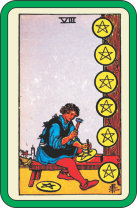 Taraot Card_- Eight of Pentacles